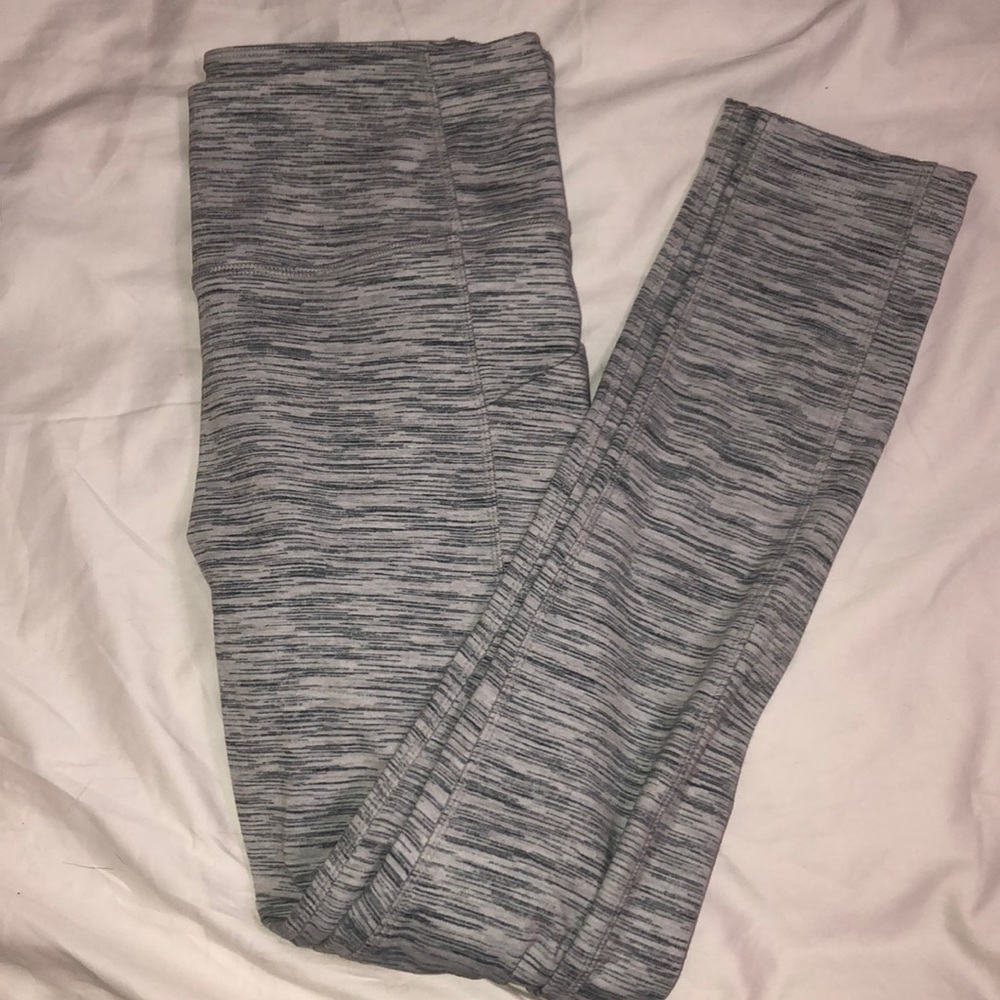 gray and white leggings